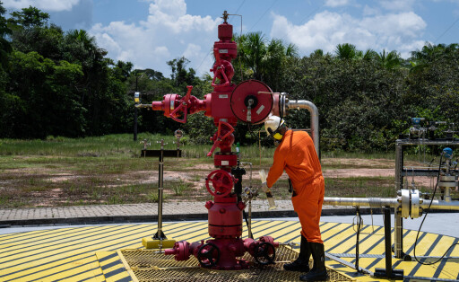 A worker operates an oil well at the Urucu Oil and Gas Production Field in the state of Amazonas, Brazil, on Oct. 16, 2025. The Urucu Oil and Gas Production Field, located in the heart of Brazil s Amazonas state, is one of the country s most important onshore oil and gas production bases. Surrounded by pristine rainforest, it has operated steadily since its start-up in 1988, supplying oil and natural gas that support energy needs across northern Brazil. According to its operator Petrobras, the field has preserved about 98 percent of its area as native forest, carries out rainwater recycling, waste recovery, and reforestation programs and plants more than 1.5 million native trees.