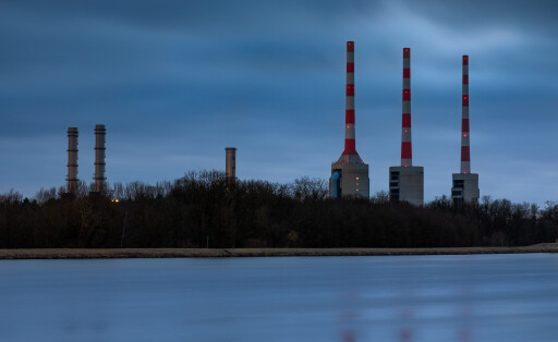 Gas power plant Irsching near Vohburg at Danube river, Bavaria, Germany in evening light