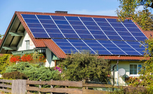 house with solar panels, Austria