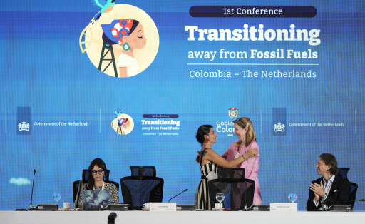 Die niederländische Klimaministerin Stientje van Veldhovenund die kolumbianische Umweltministerin Irene Vélez Torres auf der TAFF-Konferenz, Santa Marta in Kolumbien, 28. April 2026
