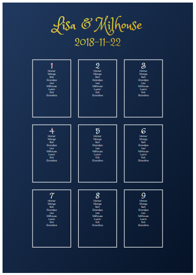 Digital Seating Chart Wedding